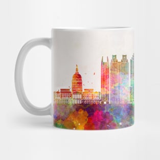 Atlanta V2 skyline in watercolor background Mug